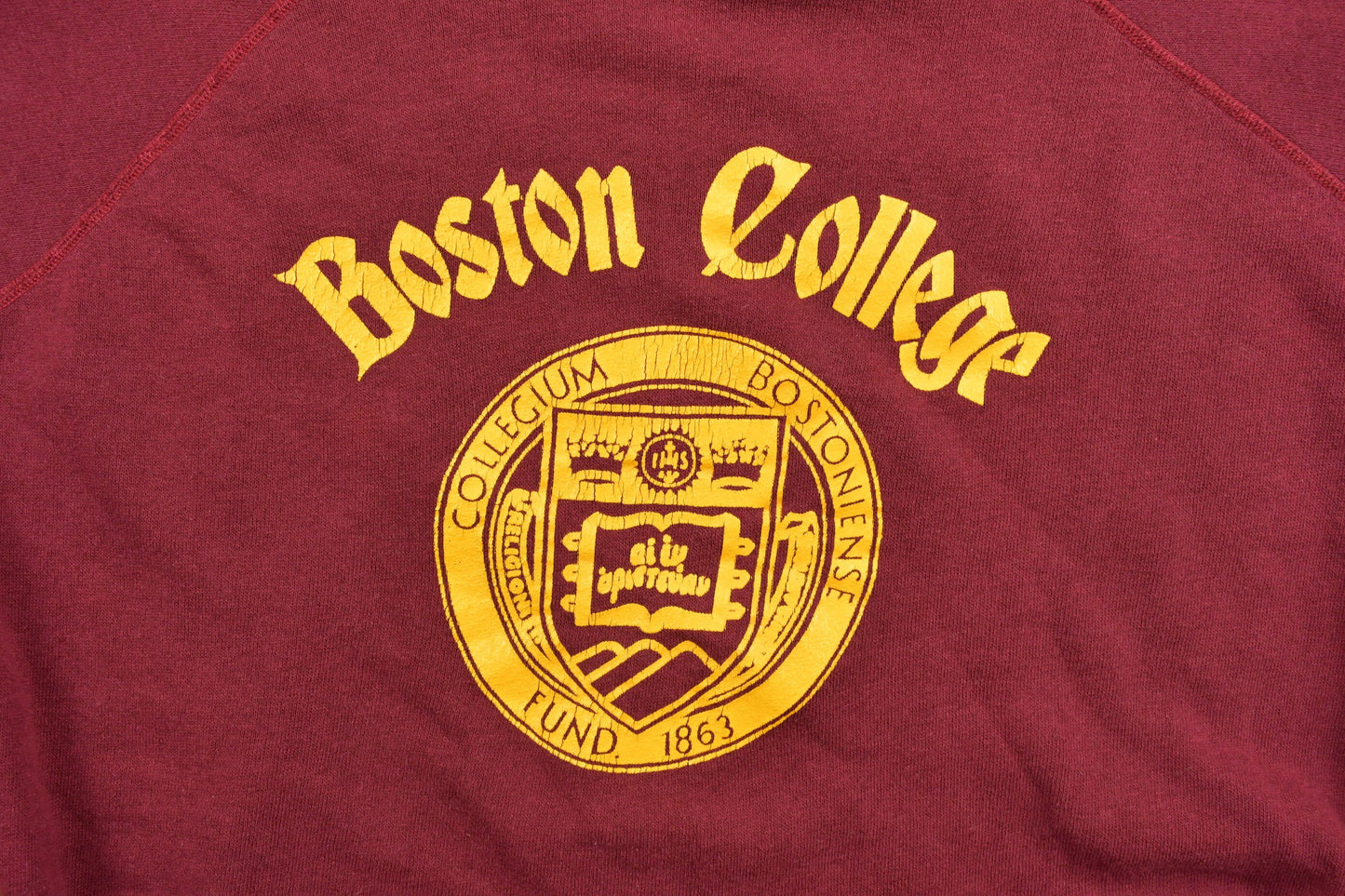 Vintage 1960's Boston College Collegiate Crewneck / Raglan Sweater / Sportswear / Athleisure / Fitness / Active / Boston / Vintage Crewneck