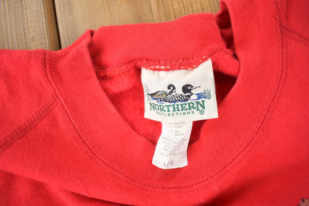 Vintage 1990s Northern Reflections Wildlife Theme Crewneck Sweatshirt Made In Canada