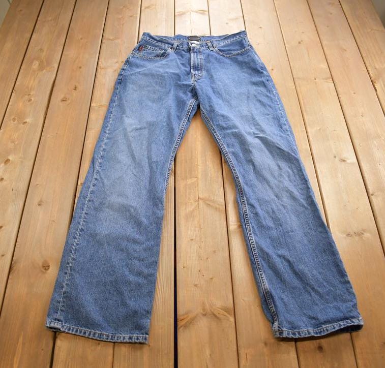 Vintage 1990's Indian Scout Western Glove Works Wide Leg Jeans Made In USA Size 34x34