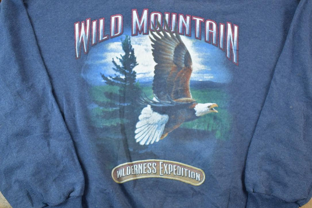Vintage 1990s Soaring Eagle Wild Mountain Wilderness Expedition Outdoorsman Crewneck Sweatshirt