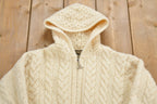 Vintage 1990s 3D Cable Knit Zip Up Hoodie