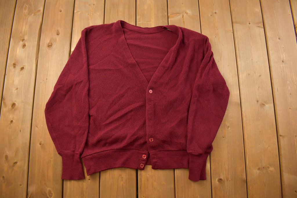Vintage 1990s Maroon Cardigan Sweater
