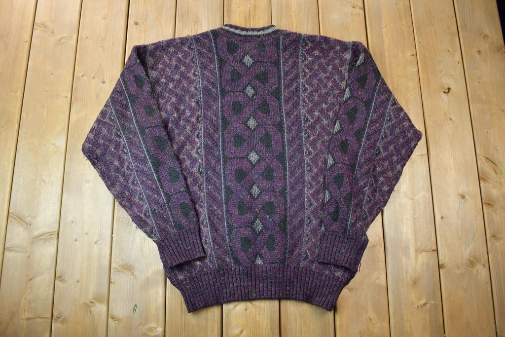 Vintage 1990s London Fog Knit Crewneck Sweater / 90s Crewneck / Made In USA / Preppy