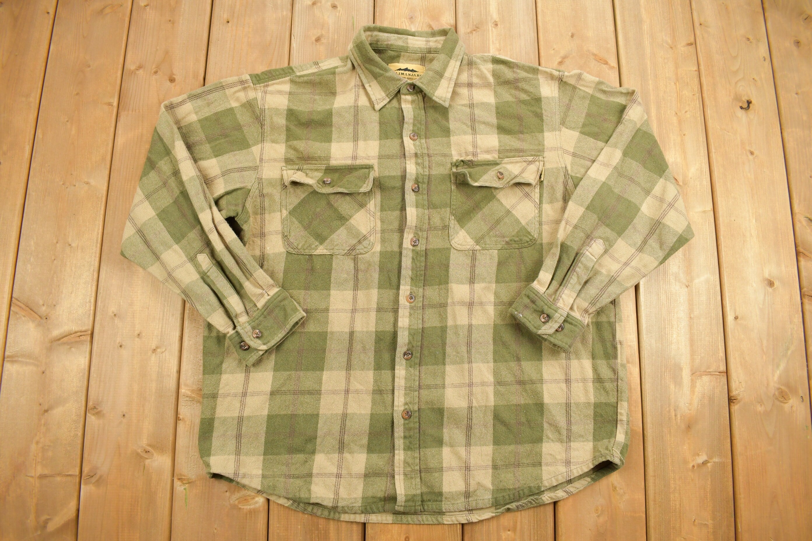 Vintage 1990s Kilimanjaro Plaid Button Up Shirt