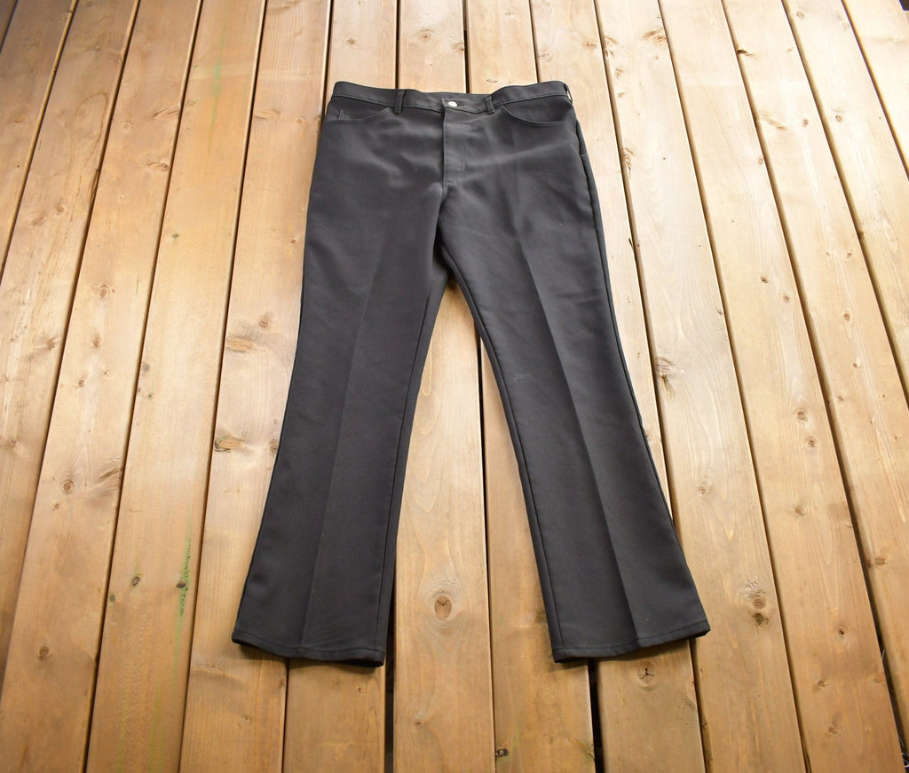 Vintage 1980s Lee Black Slacks Made In USA Size 38x32