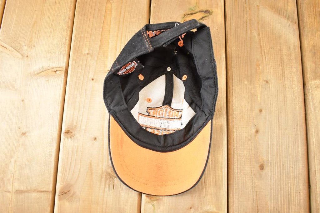 Vintage 1990s Harley Davidson Snapback Hat  90's Embroidered Motorcycle Cap