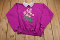 Vintage 1990s Morning Sun Floral Graphic Collared Sweatshirt