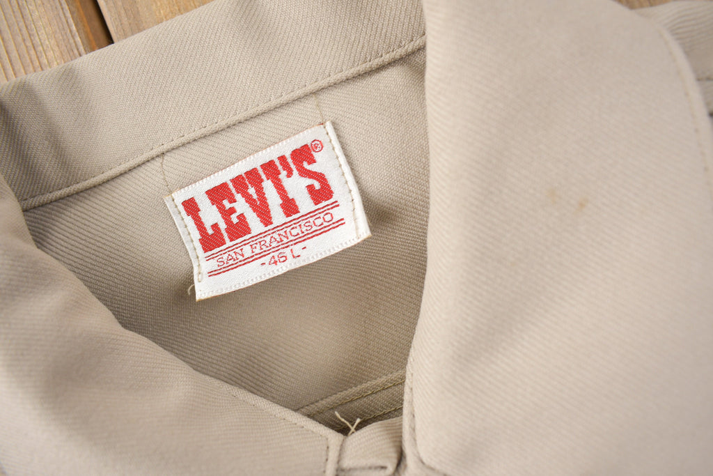 Vintage 1970s Levi's Black & Gold Tab Button Up Light Jacket /