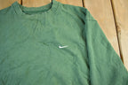 Vintage 2000s Nike Embroidered Mini Swoosh Navy Crewneck Sweatshirt Men's XL