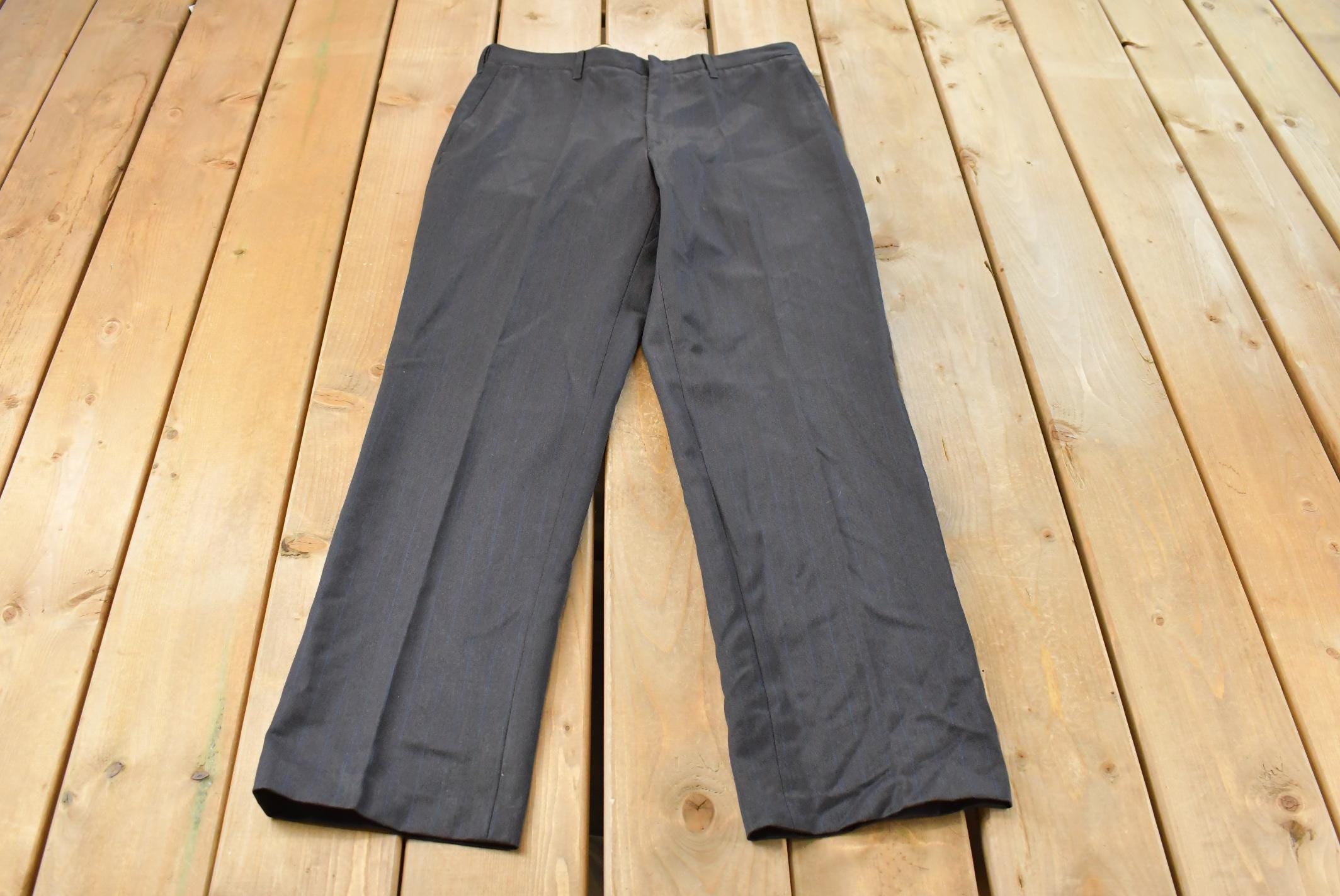 Vintage 1960s Pleated Pinstripe Trousers Men's 31 x 31