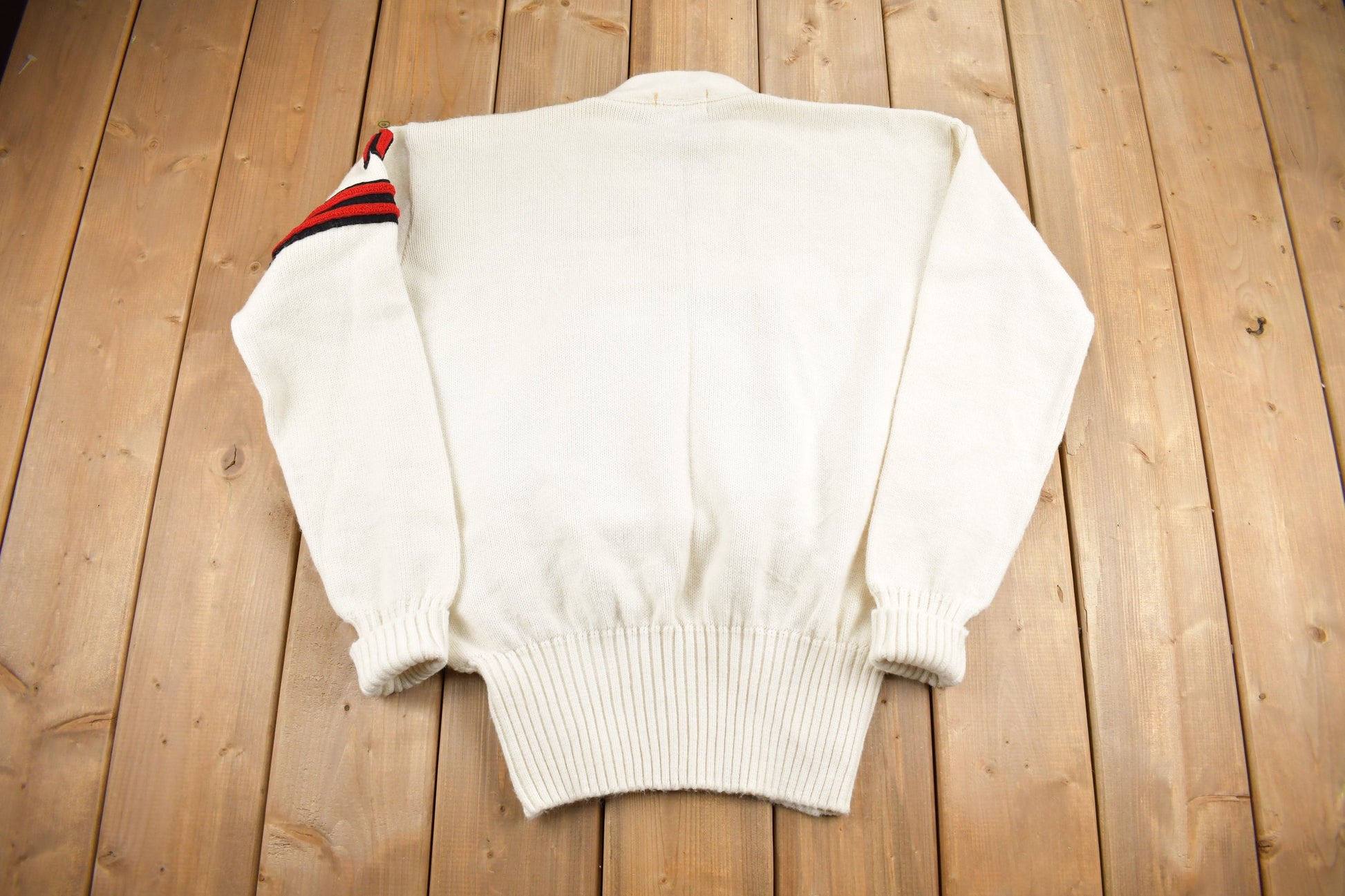 Vintage 1971 100% Wool Collegiate Varsity Style Knit Sweater Athletic True Vintage