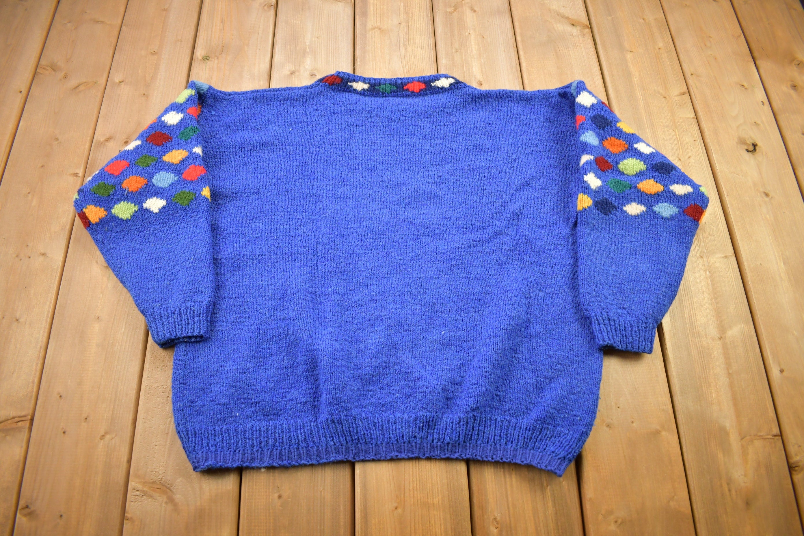Vintage 1990s Polka Dot Theme Knitted Crewneck Sweater