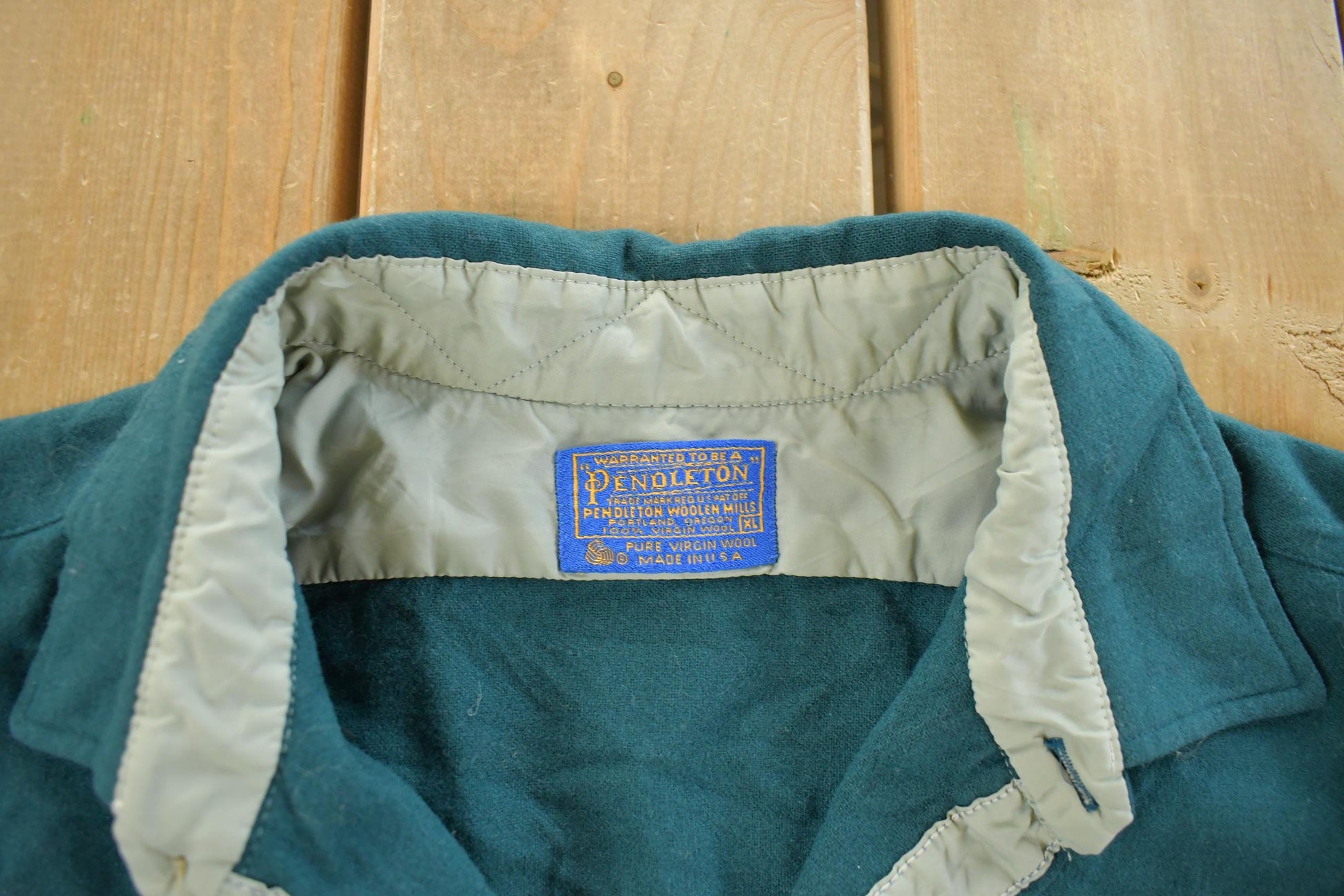 Vintage 1980s Pendleton Wool Flannel Button Up Shirt Men's XL / 80s Button Up / Vintage Pendleton / True Vintage / Outdoors / Elbow Patch