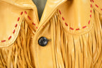 Vintage 1970s Leather Western Fringe Jacket Women's M