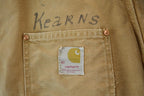 Vintage 1970s Distressed Carhartt Blanket Lined Chore Coat Made In USA