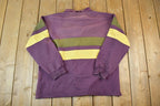 Vintage 1990s Cherokee Quarter Zip Striped Minnesota Crewneck Sweatshirt