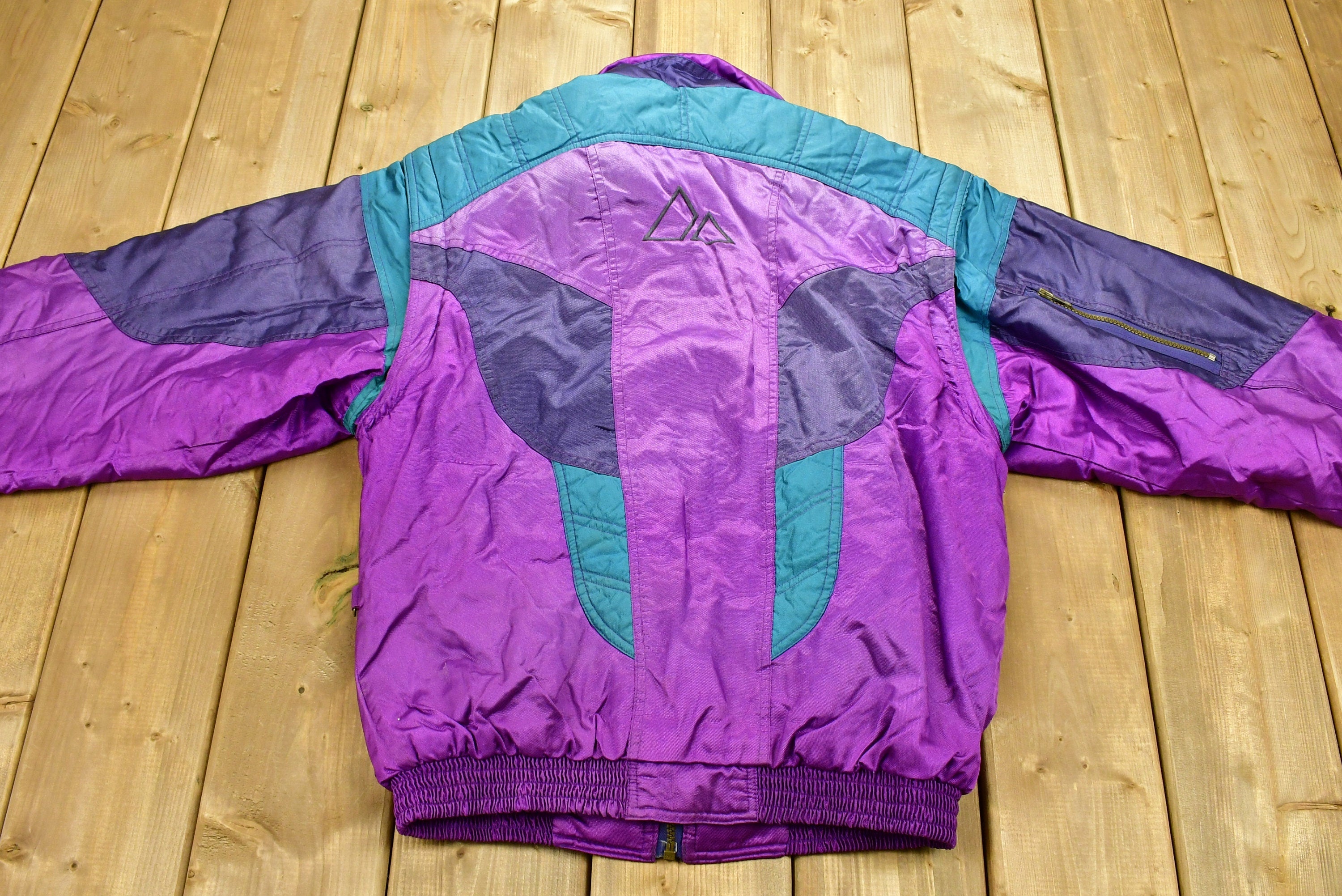 Vintage 1980s Mobins Color Block Windbreaker Women's Jacket
