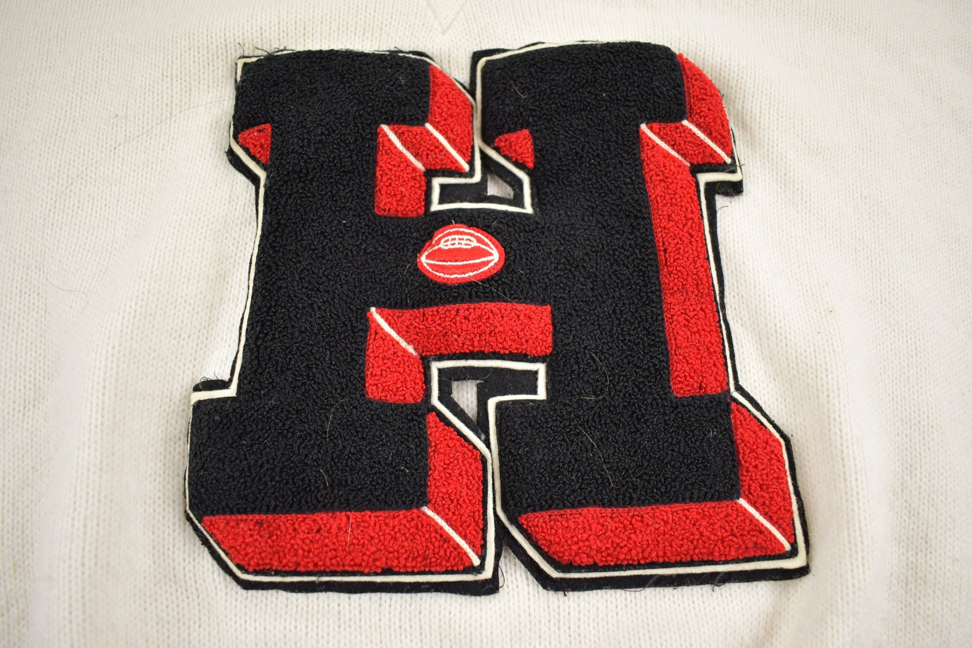 Vintage 1971 100% Wool Collegiate Varsity Style Knit Sweater Athletic True Vintage