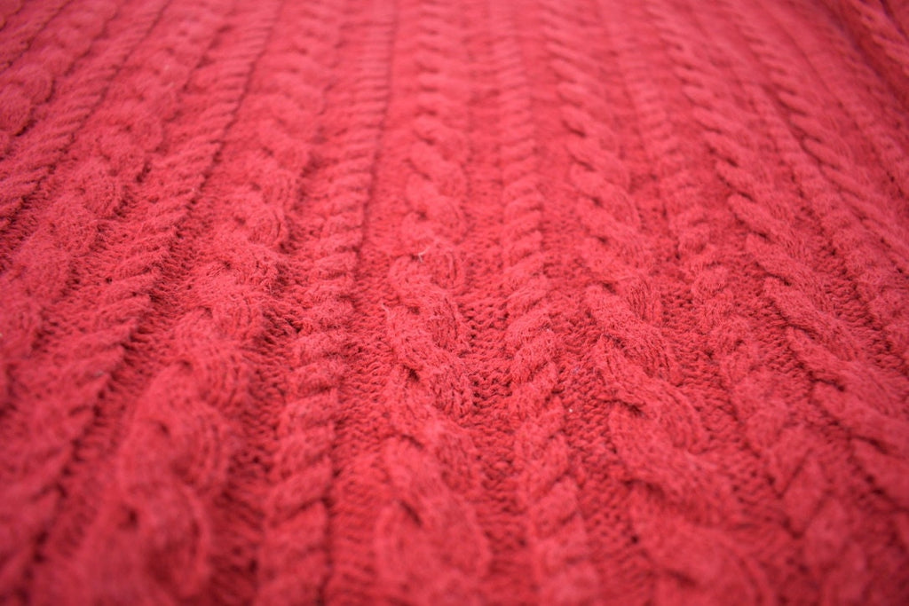 Vintage 1990s Eddie Bauer Red 3D Cable Knit Crewneck Sweater  Vintage 90s Crewneck  Abstract Patterns  Streetwear  Made In USA