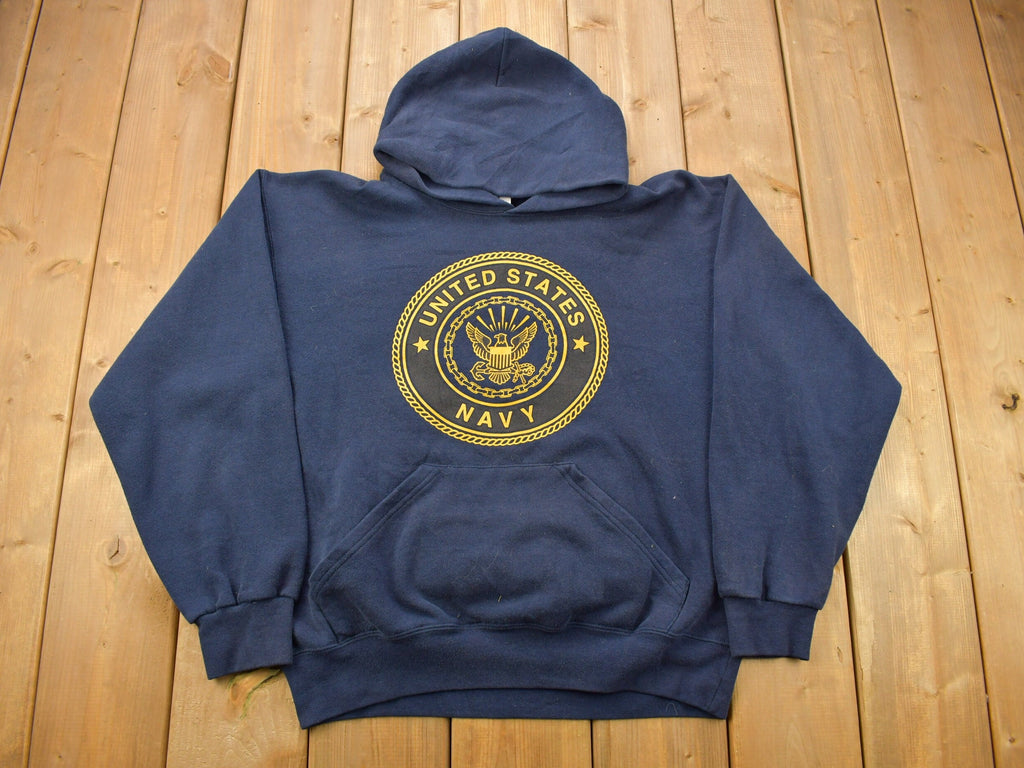 Vintage 1990s United States navy Graphic Hoodie  90s Hoodie  Vintage Sweater