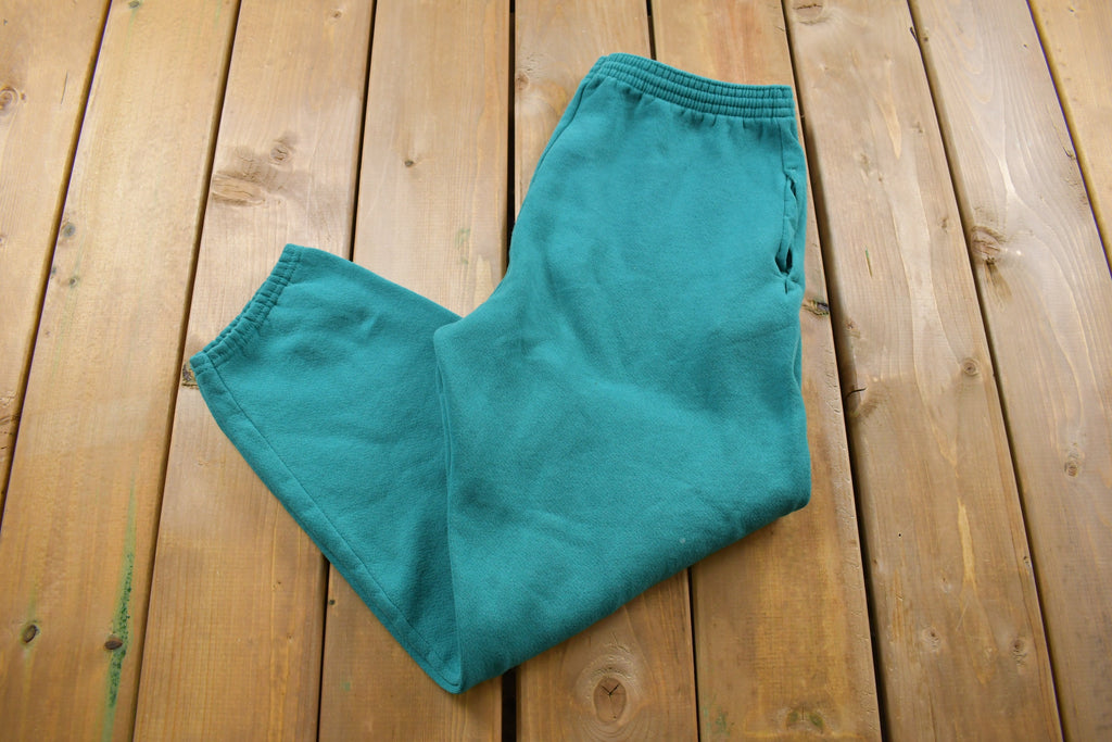 Vintage 1980s Tultex Turquoise Sweatpants 28-30 x 27