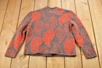 Vintage 1960s Paisley Graphic Knitted Cardigan Sweater /