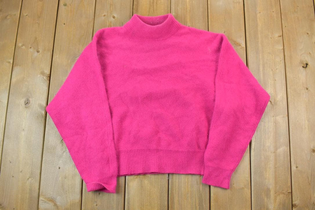 Vintage 1990s Rafaella Pink Knit Mock Neck Sweater