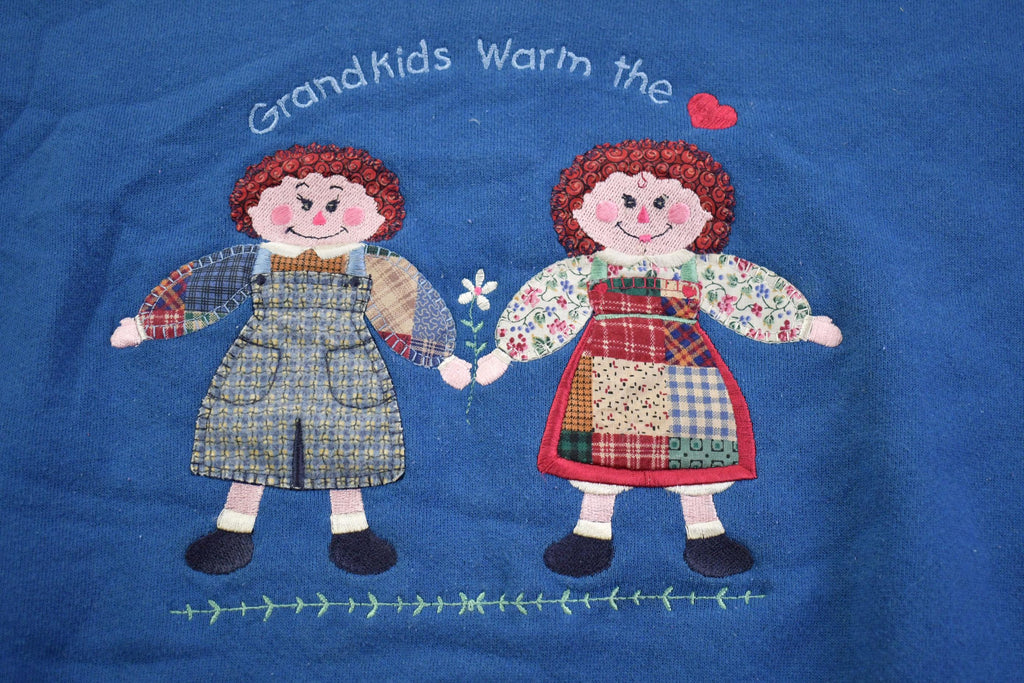 Vintage 1990s "Grandkids Warm the Heart" Grandma Style Collar Sweater