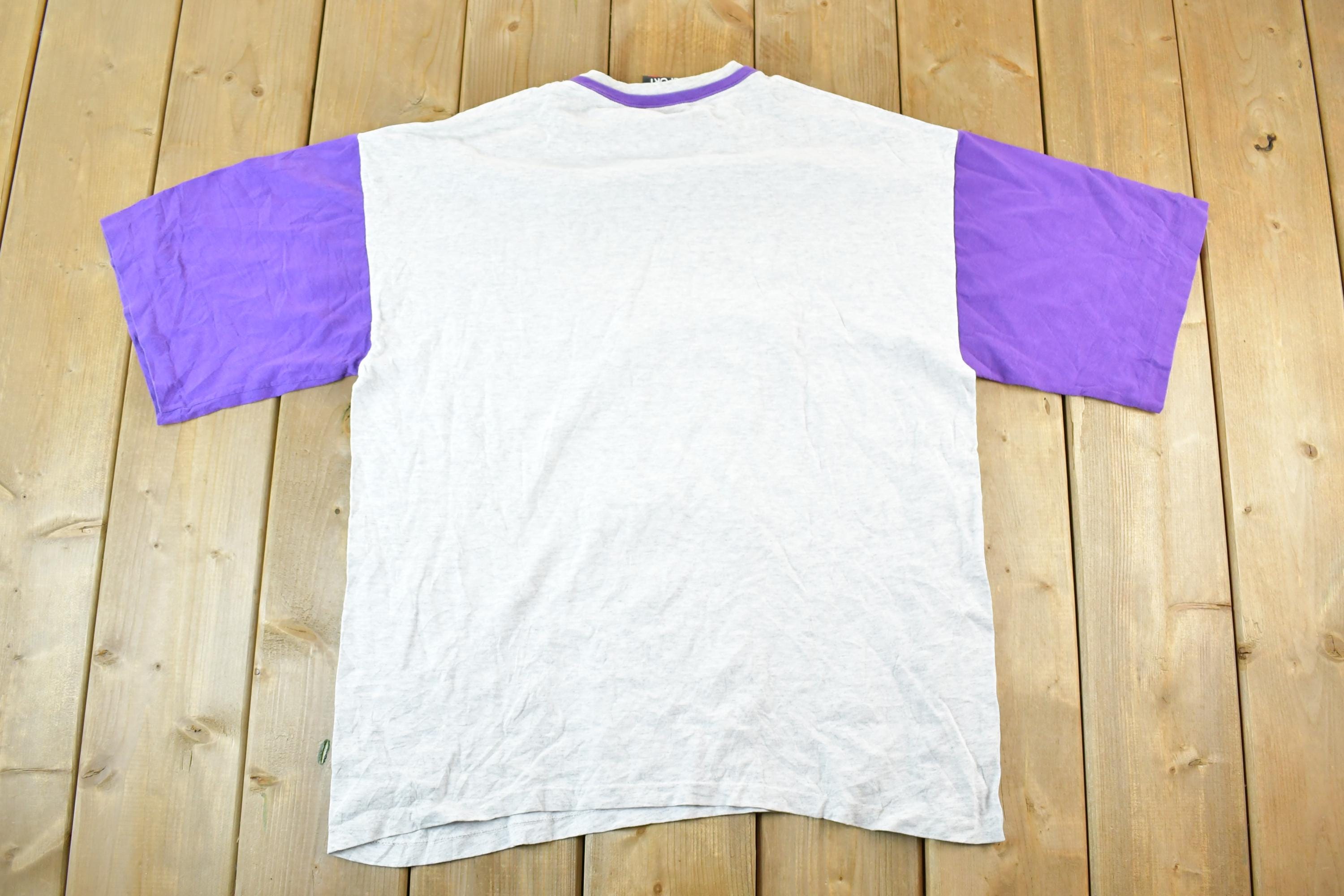 Vintage 1990s Sidney Montana Souvenir Purple Sleeve T-Shirt Mens L