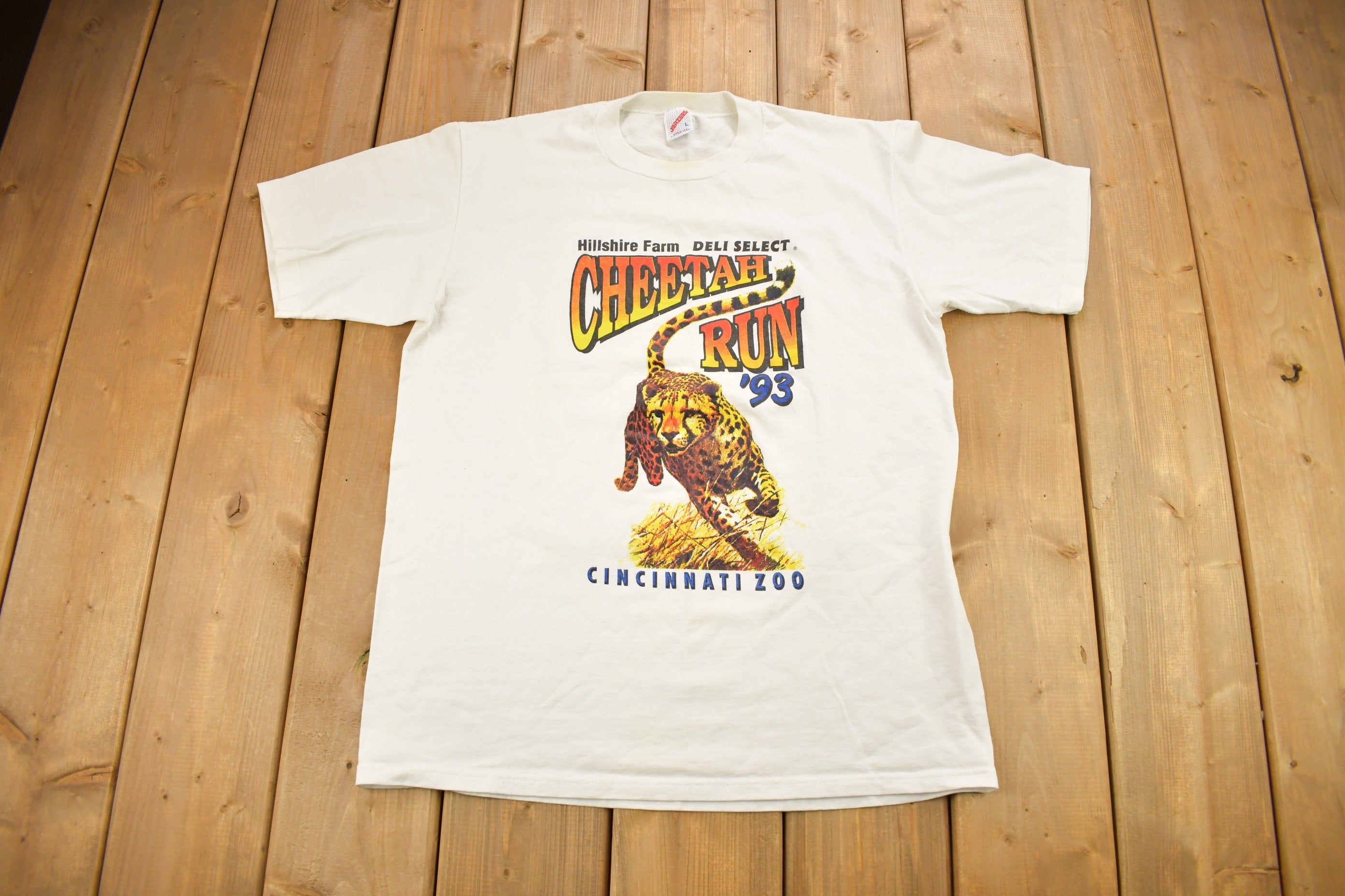 Vintage 1993 Cheetah Run Cincinnati Zoo Graphic T-Shirt