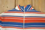 Vintage 1970s Act 3 Crazy Tie Crewneck Zip Back Striped Sweatshirt