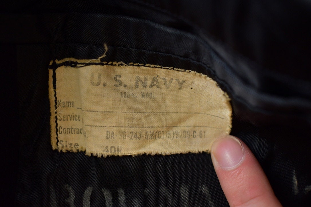 1960s Vintage Navy 100% Wool Button Up Jacket