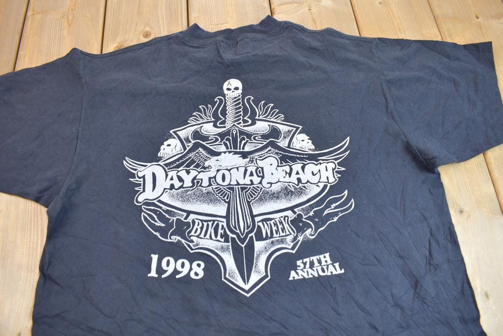 Vintage 1998 Daytona Bike Week Born In The USA Graphic T Shirt