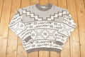 Vintage 1990s Essentiels Abstract Knit Crewneck Sweater Mens L  90s Knitted Sweatshirt  Vintage Preppy Knits
