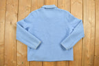 Vintage 1990s Blue Women's Zip Up Knit Light Jacket
