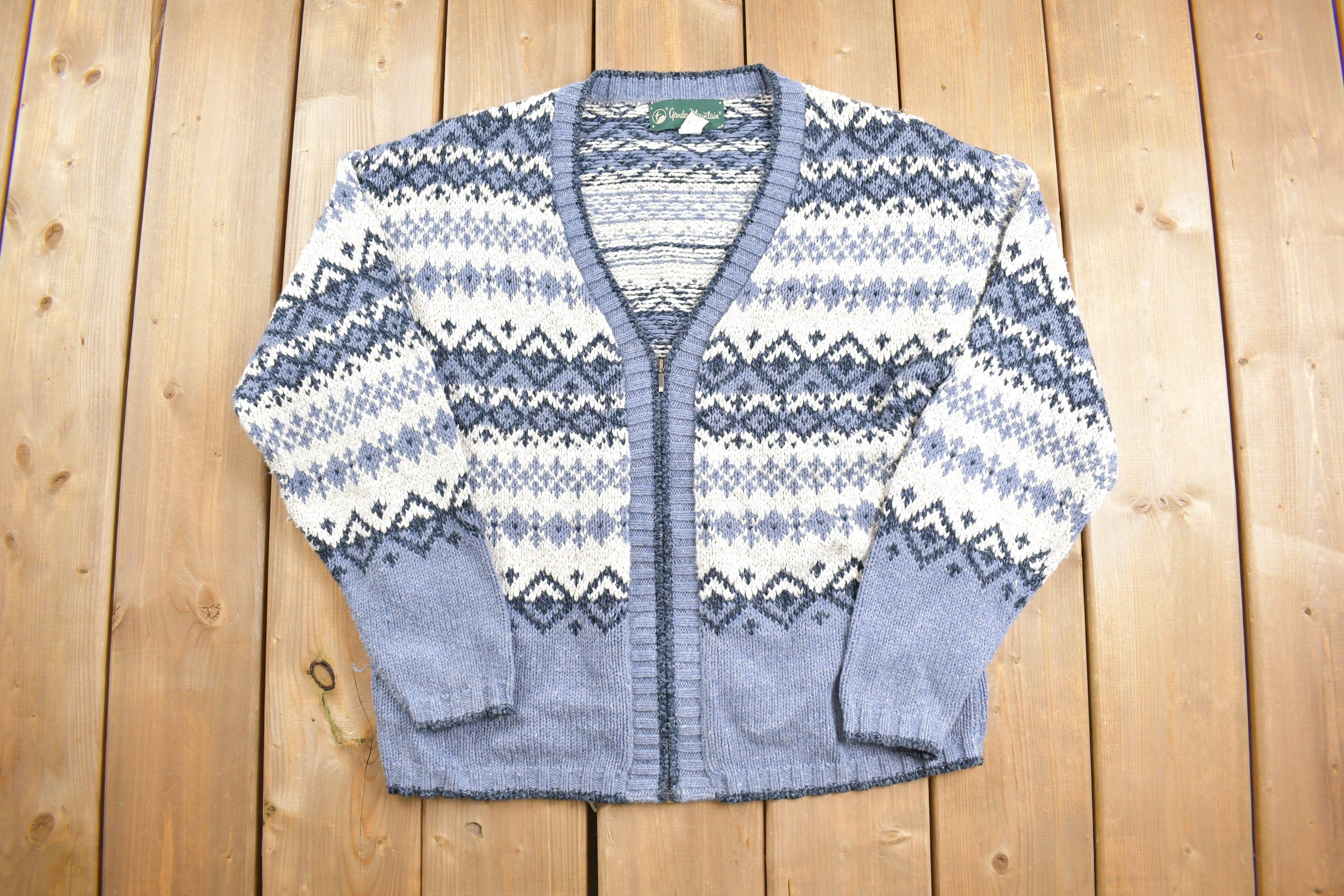 Vintage 1980s Gander Mountain Full Zip Cardigan Sweater