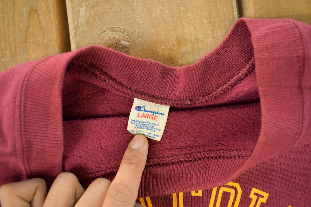 Vintage 1980s Boston College Champion Reverse Weave Crewneck Sweatshirt Men's Medium