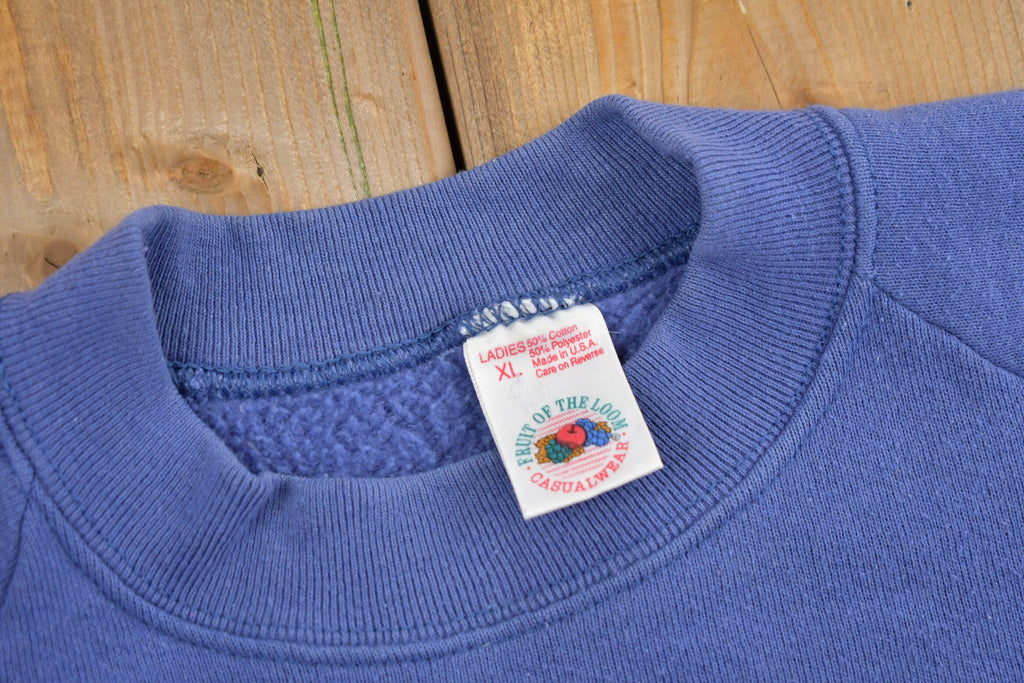 Vintage 1980s Fruit Of The Loom Ladies Blank Raglan Crewneck Sweatshirt