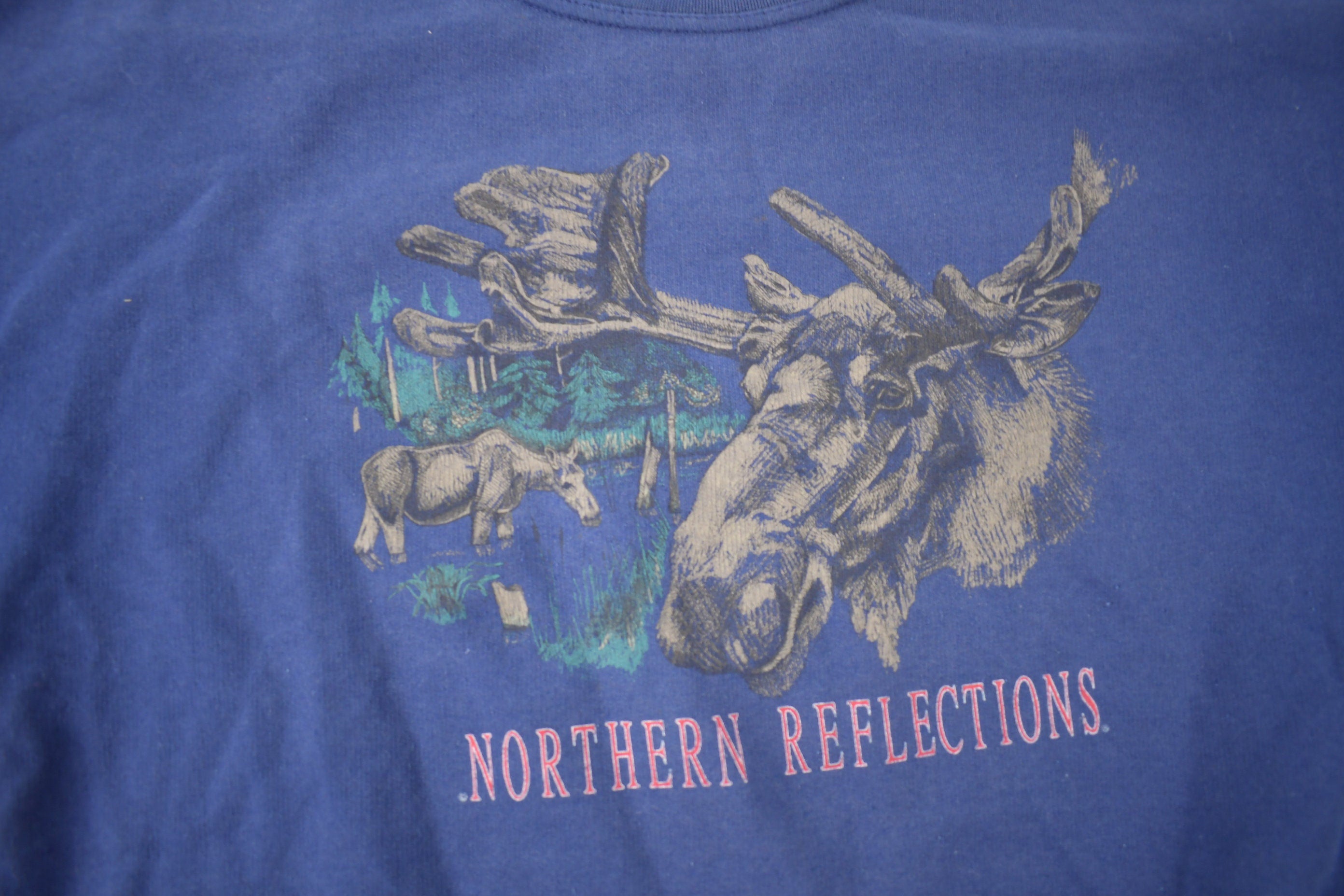 Vintage 1990s Northern Reflections Wildlife Theme Crewneck Sweatshirt Made In Canada
