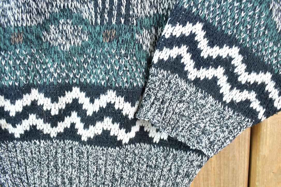 Vintage 1990s Michael Gerald Knit Abstract Pattern Crewneck Sweater Made In 90s Crewneck