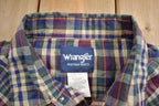 Vintage 1990s Wrangler Blank Plaid Pearl Button Up Shirt