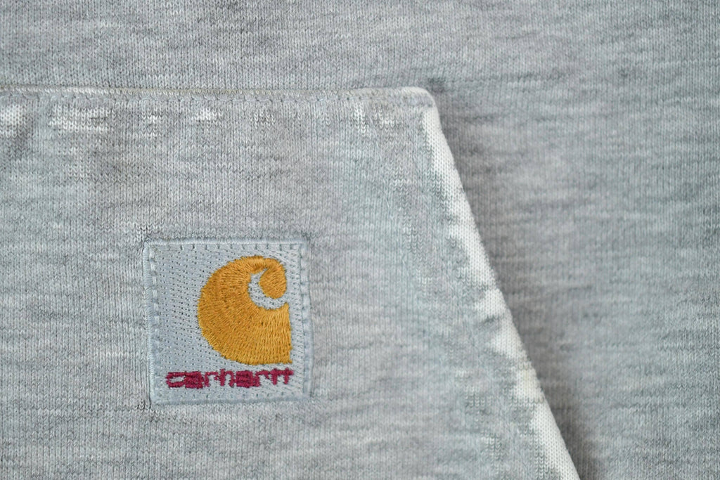 Vintage Y2K Perfectly Distressed Carhartt Heather Grey Hoodie Sweatshirt