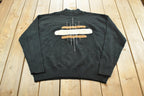 Vintage 1980s Jordan Craig Acrylic Knit Leather Patch Crewneck Sweater Men's L /
