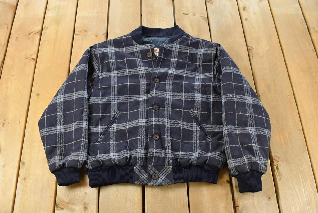 Vintage 1980s R.J. McCarthy Button Up Quilt Lined Plaid Jacket Men's Small