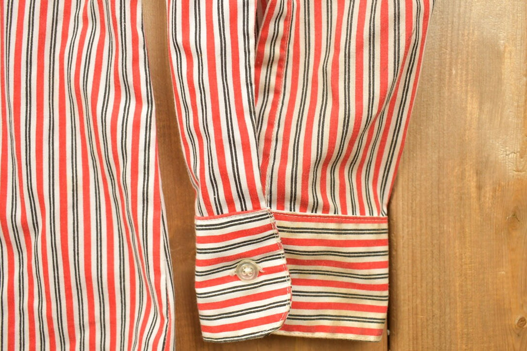 Vintage 1990s Famous Players Striped Button Up Shirt / 1990s Button Up / Vintage Dress Shirt / Striped Button Up / Discretion Button Up