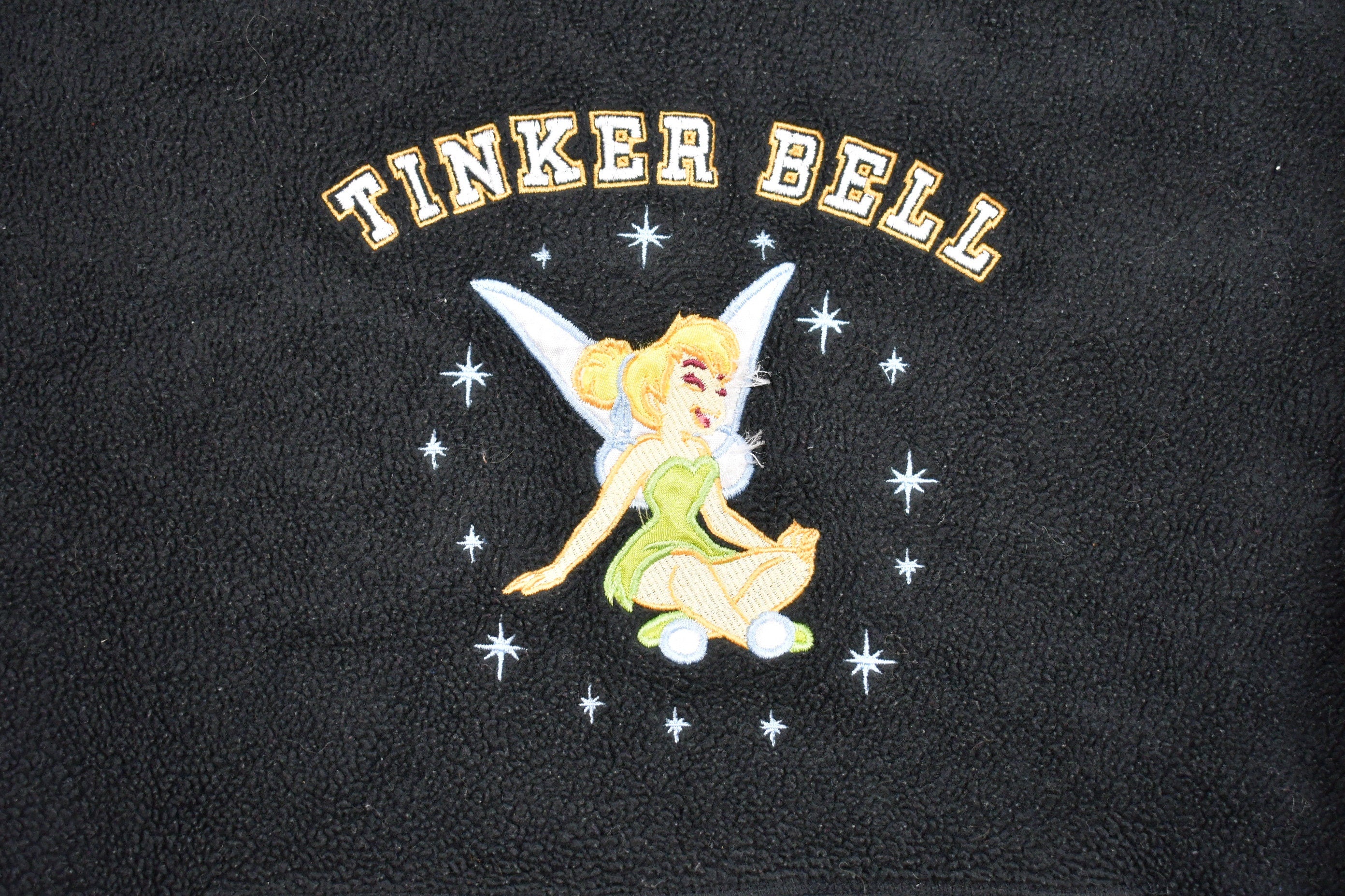 Vintage 1990s Disney Tinker Bell Fleece Hooded Sweatshirt