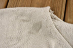 Vintage 1990s White Eddie Bauer Rolled Hem Lightweight Knit Shallow V-Neck Sweater