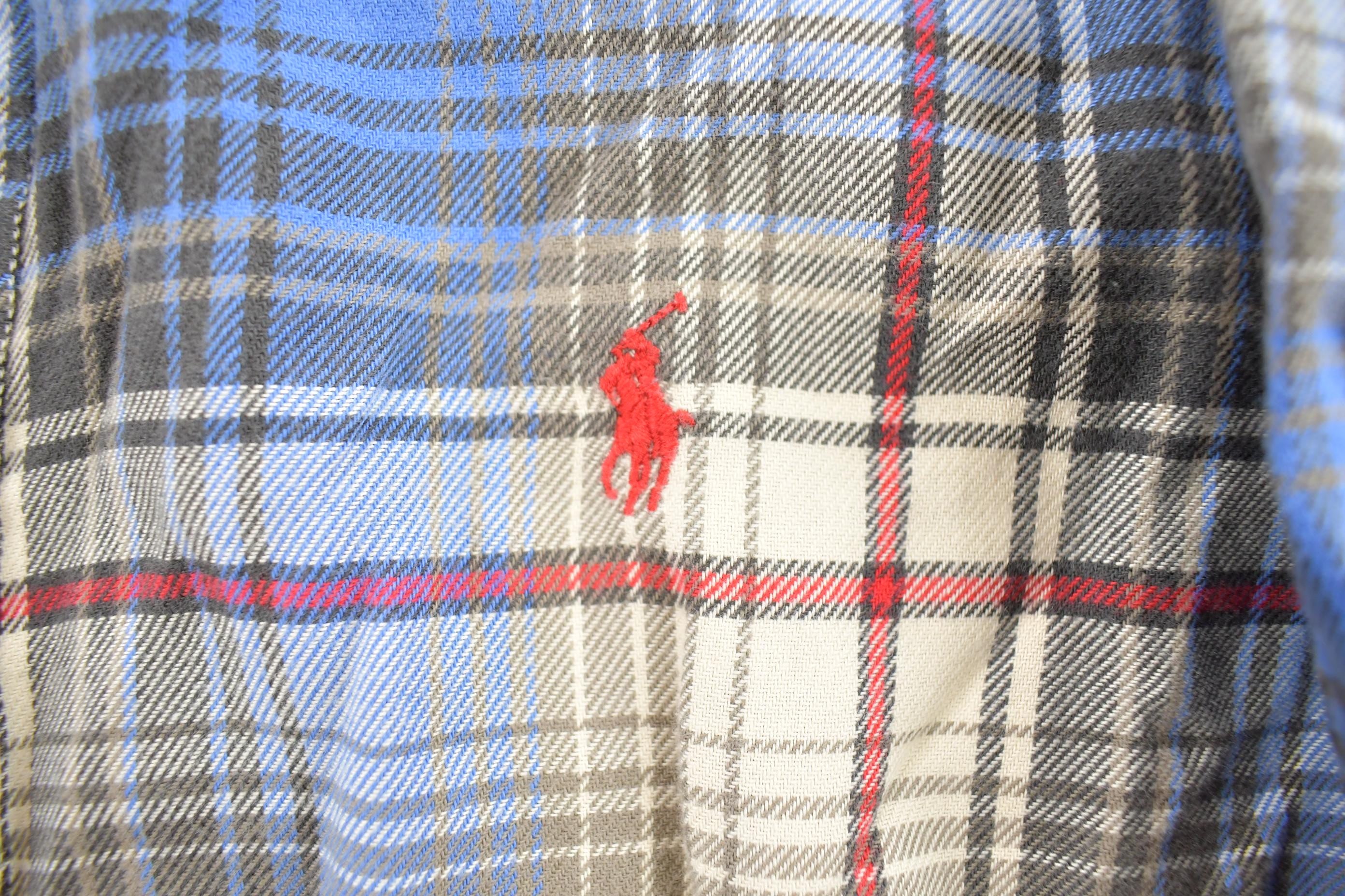 Vintage 1990s Plaid Ralph Lauren Polo Button Up Flannel Longsleeve Shirt