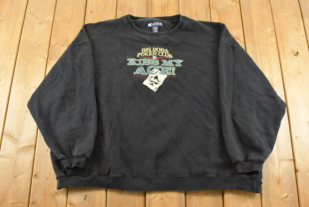 Vintage 1990s Big Dogs Poker Club Casino Crewneck Sweatshirt Men's 5XL