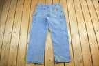 Vintage 1990s Carhartt Distressed Double Knee Denim Work Jeans Adult 34 x 30